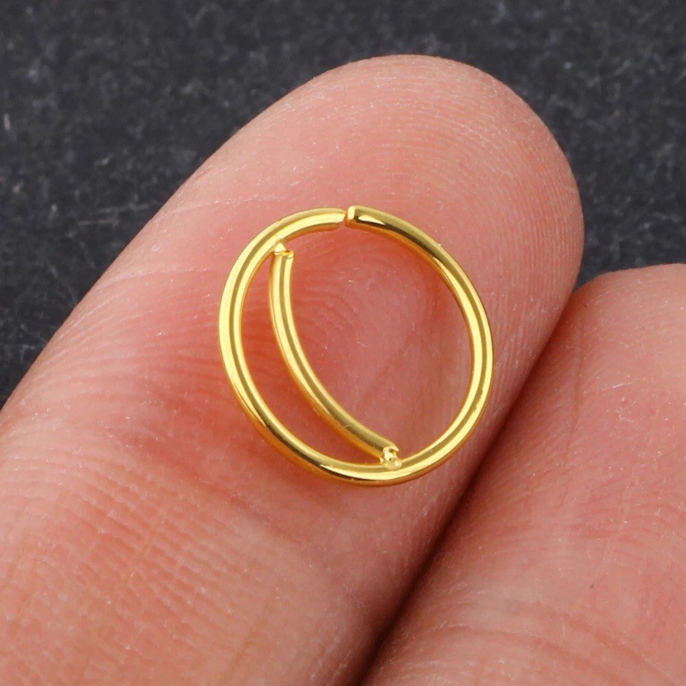 Silver And Gold Nose Ring Hoop 6-mm 22 Gauge (set Of 3) Surgical Steel Hot  | eBay